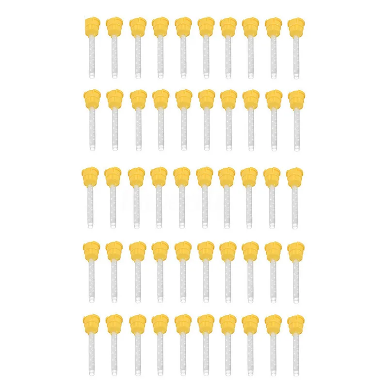 

50x Dental Impression Tip Temporary 1: 1 Silicone Rubber, 50X Yellow Tips