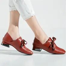 New Women Lace Up Genuine Leather Wedding Party Pumps Shoes Chunky Low Heels Ankle Boots Punk Slippers Lady Office Casual Shoes цена New Women Lace Up Genuine Leather Wedding Party Pumps Shoes Chunky Low Heels Ankle Boots Punk Slippers Lady Office Casual Shoes цены онлайн