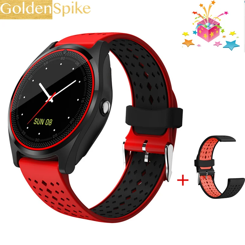 GOLDENSPIKE V9 Смарт-часы с камерой Bluetooth Smartwatch SIM/TF карты наручные часы для Android IOS