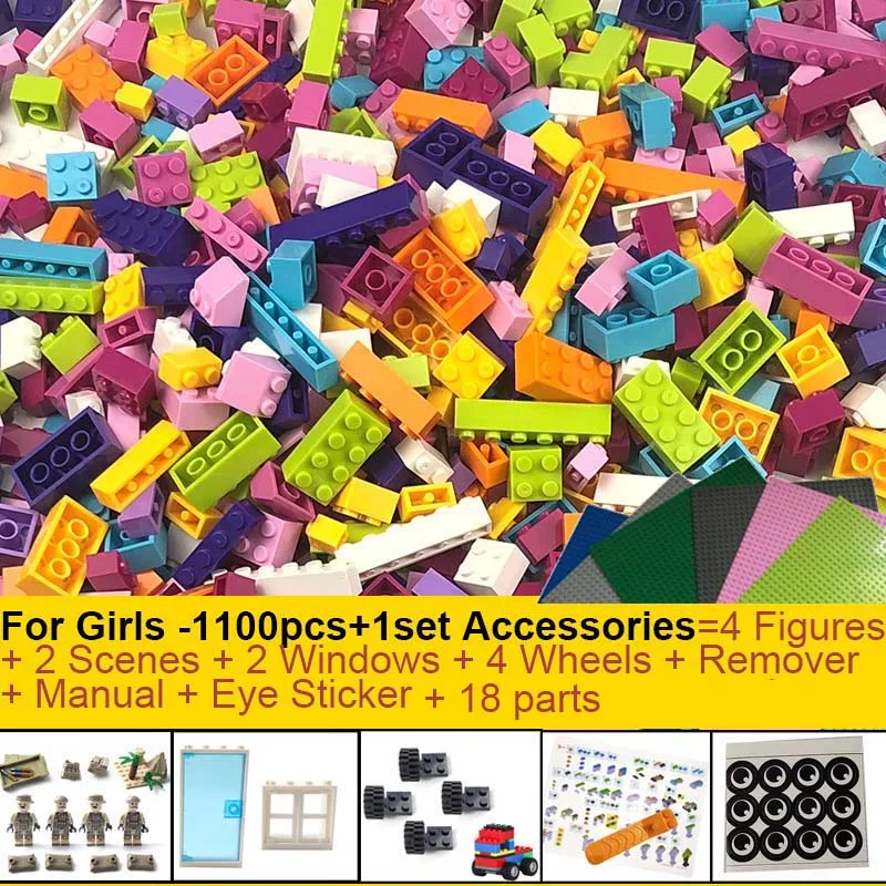 

Building Blocks Bricks Set Creator DIY Creative Toys Rainbow Color Educational Bulk Bricks Compatible Legoed Block