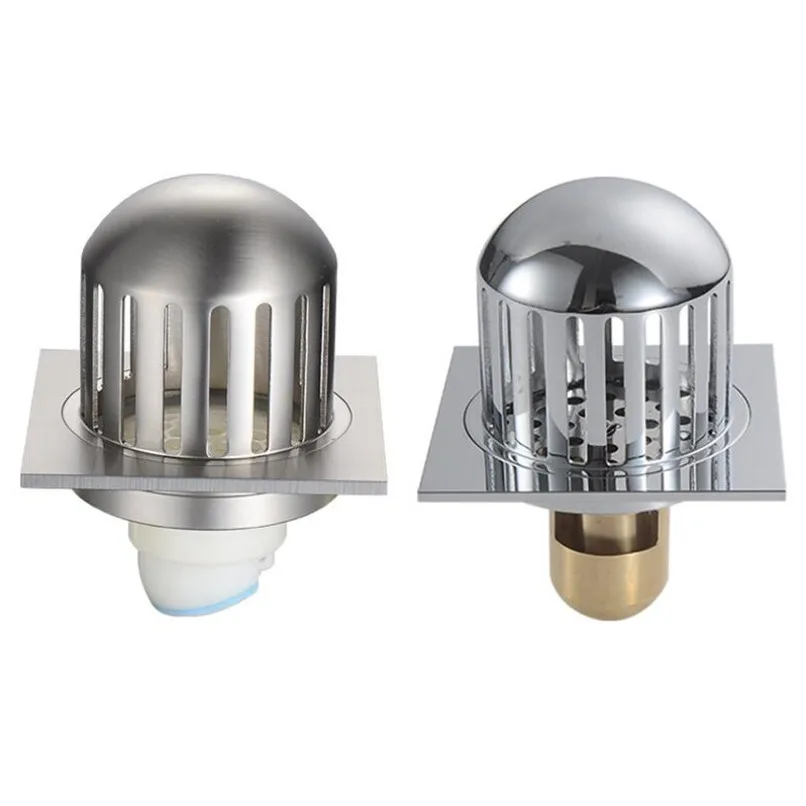 YIWMHE 304 Stainless Steel Garden Balcony Outdoor Anti-Leaf Blockage Floor Drain Roof Terrace Large Displacement Deodorant Floor Drain Color : 109X109mm