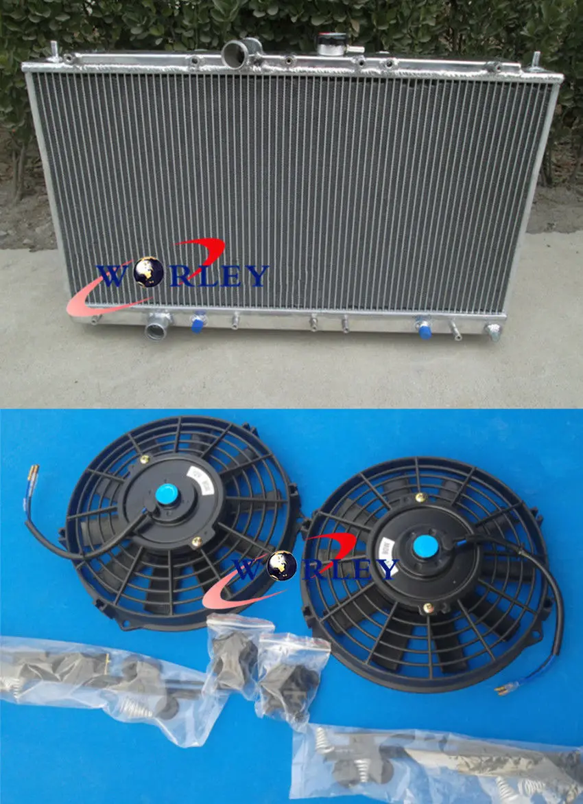 EC5W 6A13TT 1996-2003 Aluminum radiator /& fans for Mitsubishi Galant VR4 EC5A