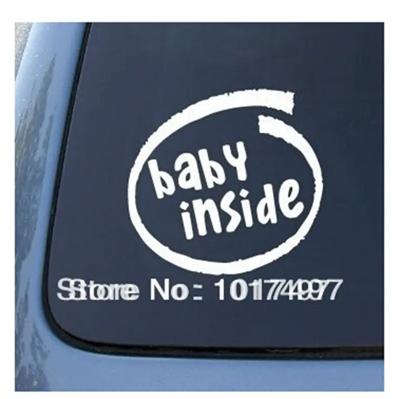 Free shipping Wholesale 7pcs/lot large size BABY INSIDE Vinyl Removable
