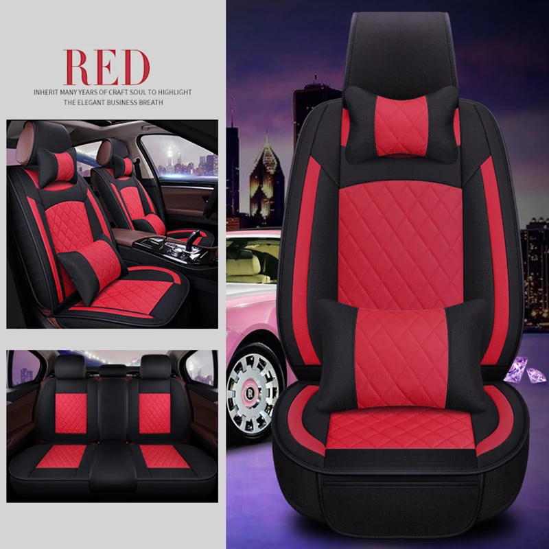 

WLMWL Universal Leather Car seat cover for Audi all models a3 8v a4 b6 b9 b8 c7 q5 a5 a6 c6 q7 q3 car styling auto Cushion