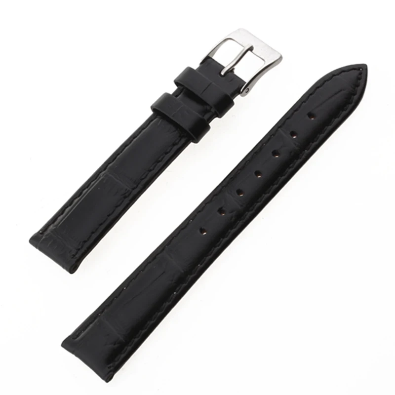 

WA013 22/20/18/16mm Black Watchbands Pin Buckle Bracelet Leather Watch Band for Women Size White Watch Strap Watch Clock Men