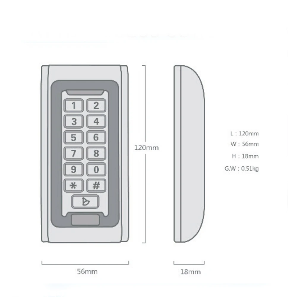 Водонепроницаемый металлический корпус RFID система контроля доступа, Пароль+ RFID, 125 кГц/13,56 МГц DC12-24 v Уиган 26 порт+ 10 шт. карты