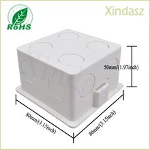 Внутренний настенный переключатель снизу, 86 Кассетный белый задний ящик для 86*86 мм переключатель и розетка