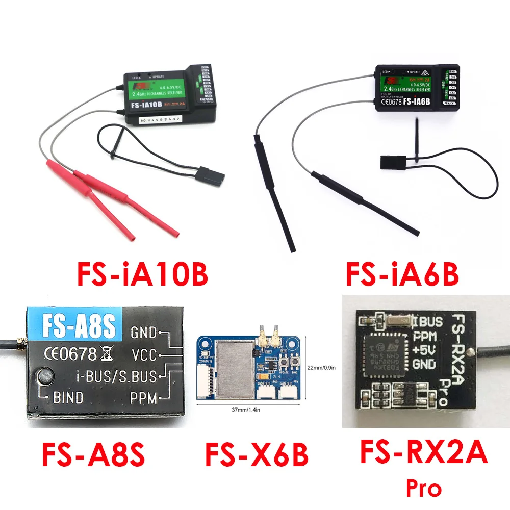 

Flysky FS-iA6B FS-iA10B FS-X6B FS-A8S FS-RX2A Pro 2.4G Receiver Compatiable with FS-i6 i6S i6X i10 RC Transmitter