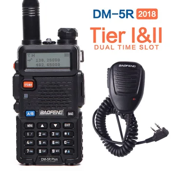 

2020 Baofeng DM-5R PLUS Tier I Tier II Digital Walkie Talkie DMR Two-way radio VHF/UHF Dual Band radio Repeater +a speaker