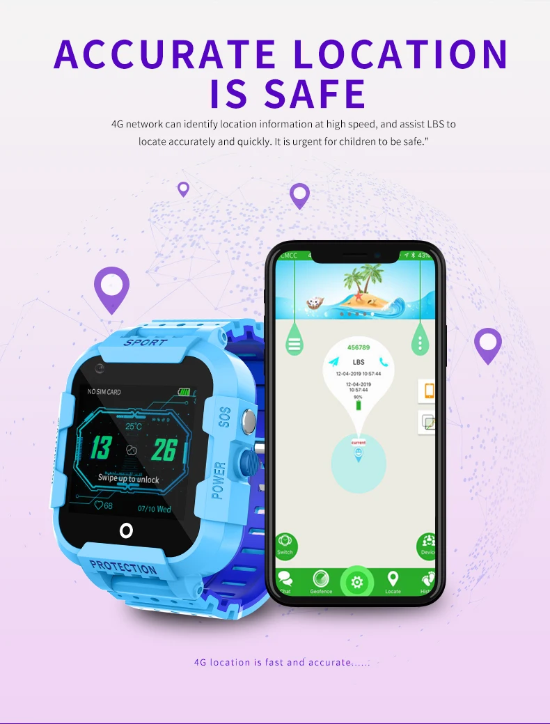 4G Смарт часы детские gps трекер часы водонепроницаемые IP67 видео Вызов gps LBS Wi-Fi расположение SOS Вызов Детские умные часы подарок DF39