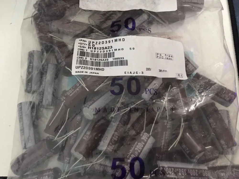 

Original 5 pcs/lot UPZ2D391MHD CAP ALUM 390UF 20% 200V RADIAL Electrolytic capacitor ic