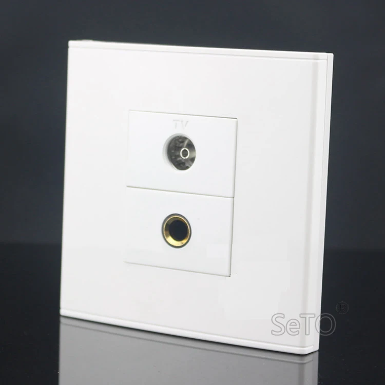 SeTo 86 Тип One Port TV + 6 35 мм/6 5 мм аудио гнездо для микрофона настенная панель Keystone