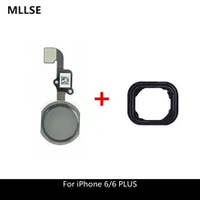 Отпечатков пальцев с кнопкой домой гибкий кабель для передачи данных для iPhone 6/6 Plus меню Сенсор полный Запчасти для авто с резиновым Стикеры не за счет сканера отпечатков пальцев