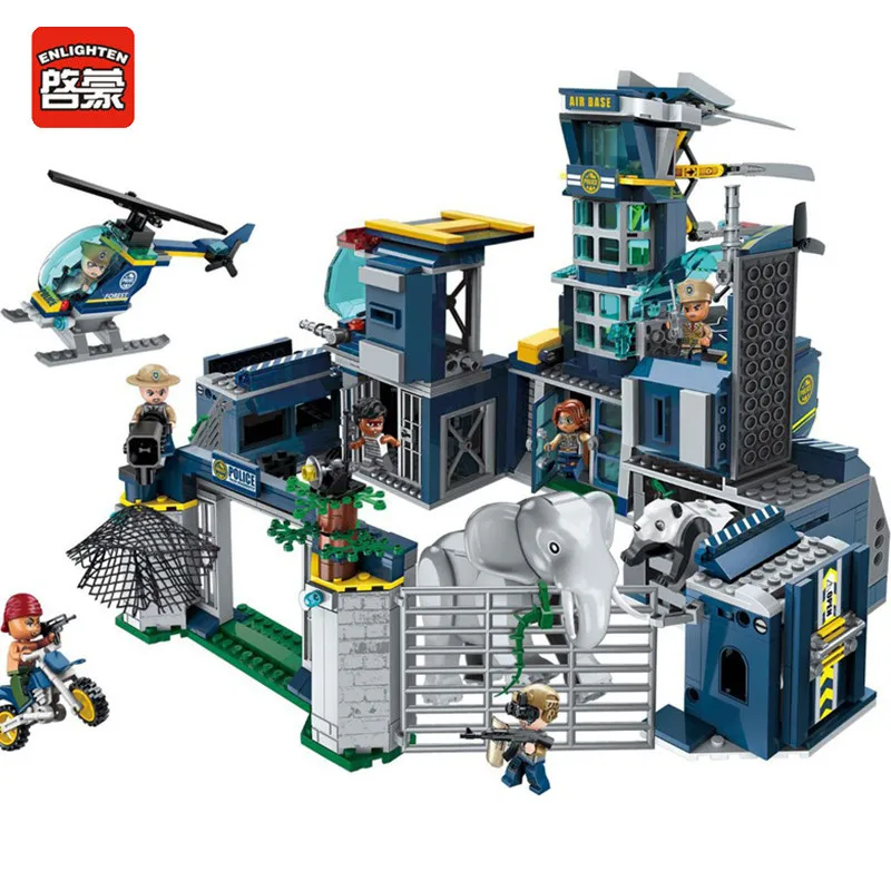 

ENLIGHTEN 961PCS City Police Headquarters Helicopter Building Blocks Compatible Bricks Educational Toys For Children