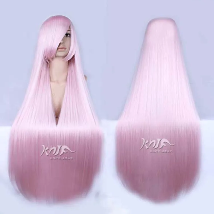 

Good quality Hatsune Miku hair jewelry 330g 80cm synthetic pink synthetic hair accessories for Megurine Luka cosplay wigs