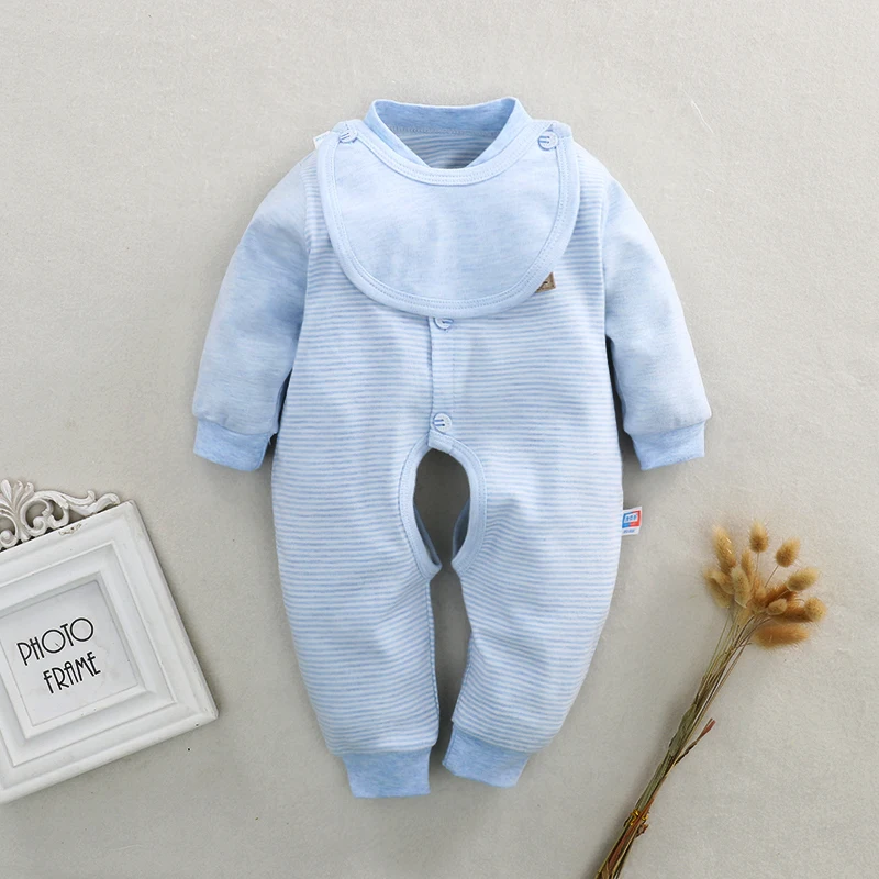 

Infant Romper Baby Boys Girls Jumpsuit Sets New born Bebe Clothing With Bibs Organic Cotton Toddler Baby Clothes Baby Costumes