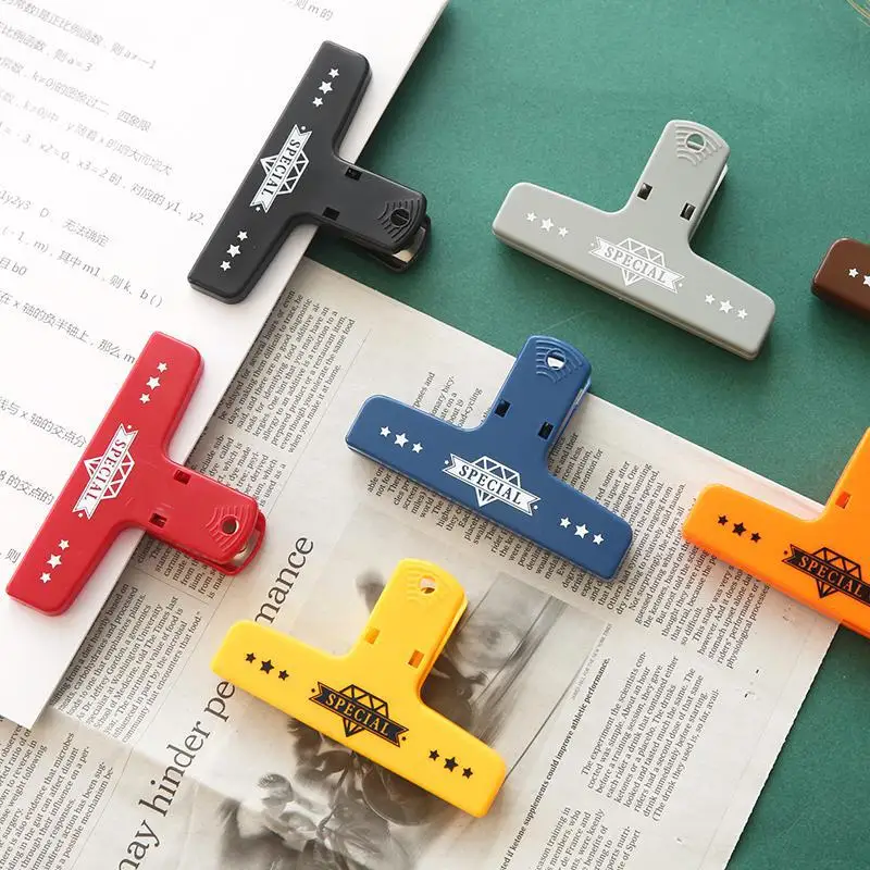 

Retro Magnetic Color Plastic Storage Clips Seal Bill Clamp Binder Clip Hand Account Folder Hand Account Paper Clip