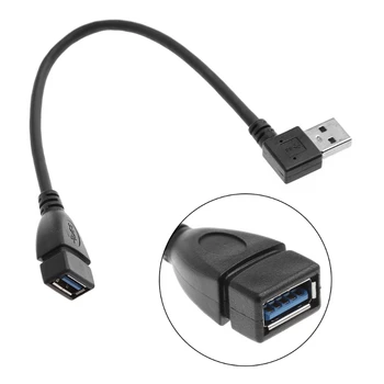 

USB 3.0 Type A Left/Right Angle 90 Degree Male To Straight Female Adapter Cable Extension Cord
