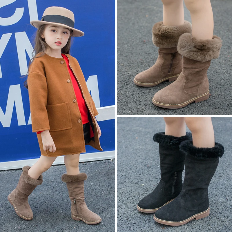 AAdct сапоги для девочек Осень зима 2019 высокое качество хлопок теплый|kids high boots|high