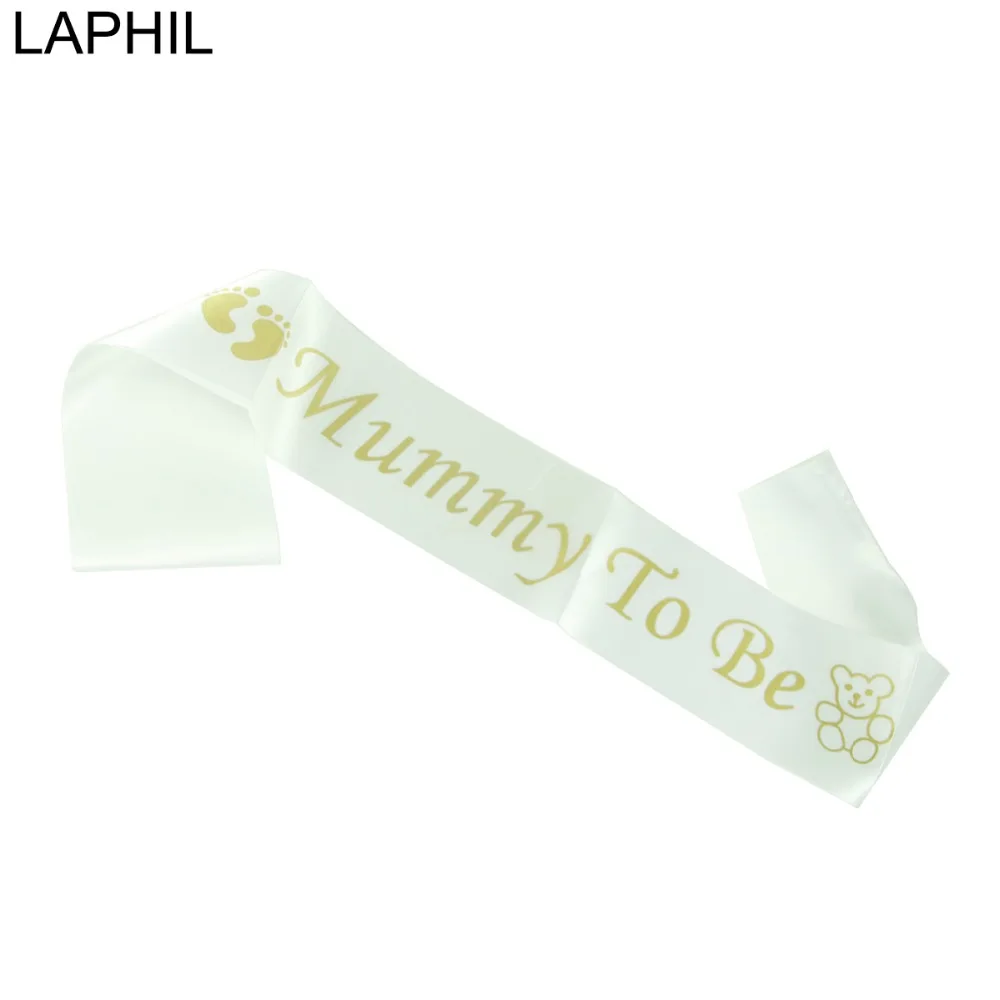 

LAPHIL Footprint Mommy To Be Satin Sash Baby Shower Party Favors Shoulder Strap For New Mommy Party Decorations Babyshower