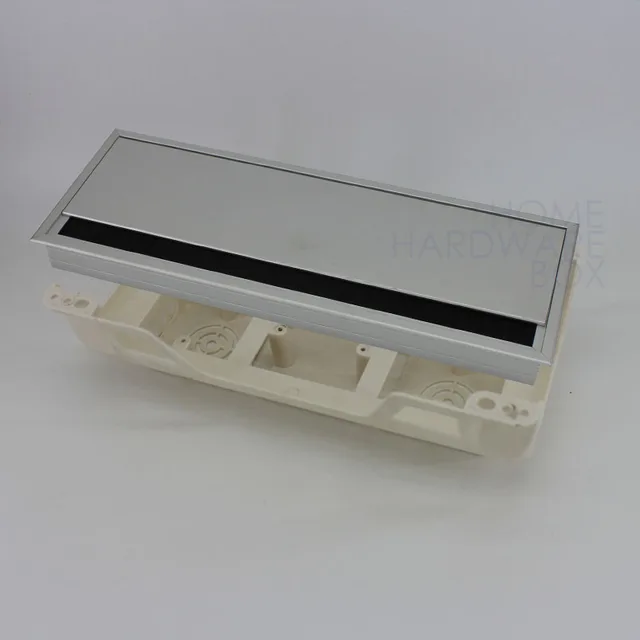 table top wire access aluminum grommet desk hole flip cover power socket plastic bottom box