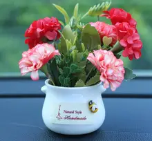 Simulazione auto ornamenti per piante vaso di fiori crisantemo rosa lavanda auto decorazione di interni accessori soggiorno camera da letto regalo