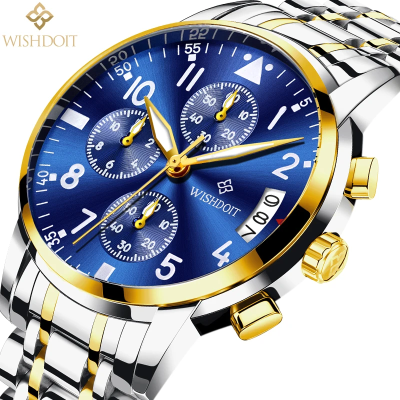 

Relojes Hombre Top Brand Luxury Men Watches Men's Business Quartz Watch Auto Date Waterproof Clock Relogio Masculino WSD-023