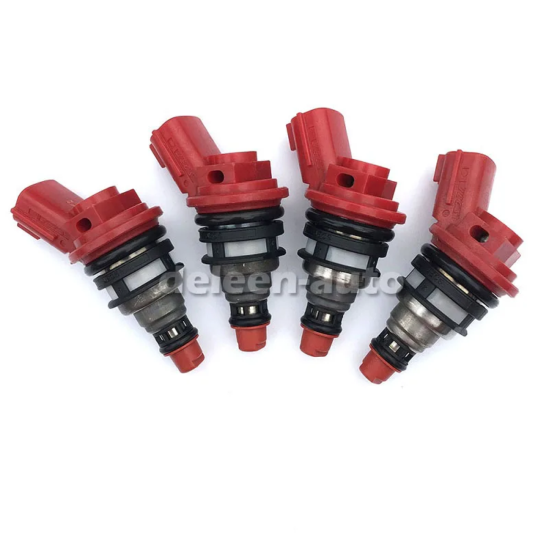 Flow Tested /& Cleaned 4x Nissan SR20DET Red Side Feed 740cc Fuel Injectors