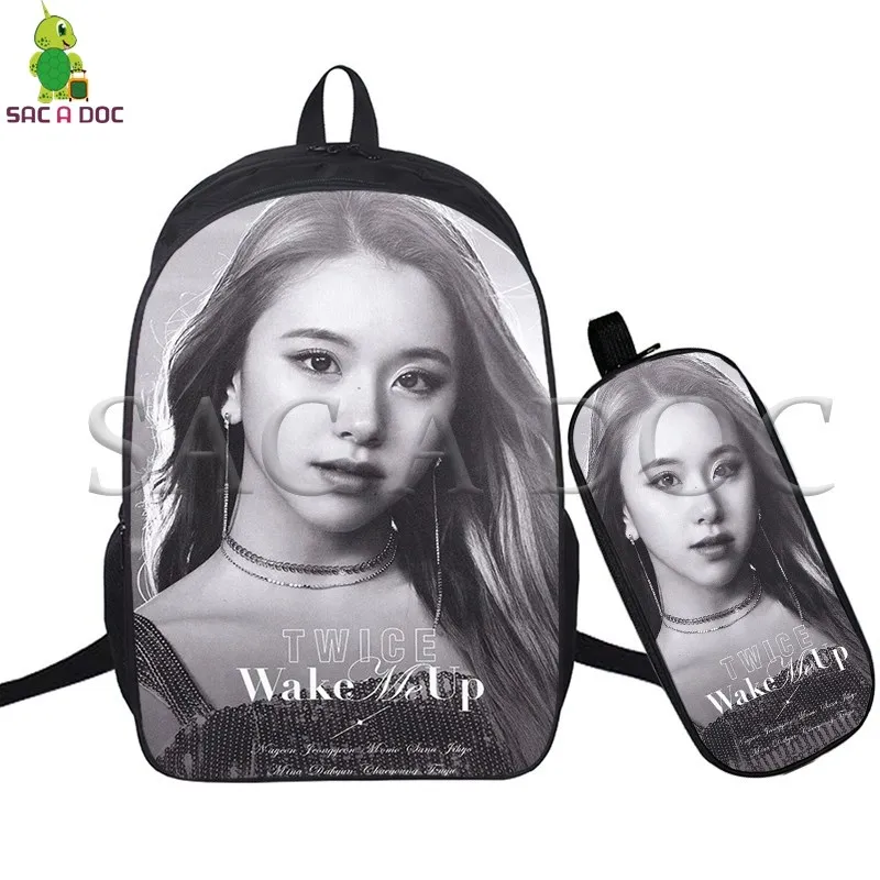 

Kpop Twice Cheer Up TT Backpack 2 Pcs/set School Bags for Teenagers Girls Boys Daily Laptop Backpack Fashion Travel Bags