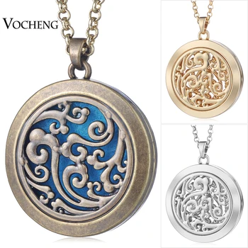 

10pcs/lot 35mm Essential Oil Diffuser Locket Necklace 3 Colors Magnetic Clouds Pendant for Gift without Oil Pads VA-355*10
