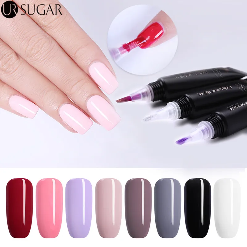 

UR SUGAR 8ml Pure Color Gel Nail Polish Semi Permanent Soak Off UV LED Gel Lacuqer Top Base Coat Nail Varnish Enamel Manicure