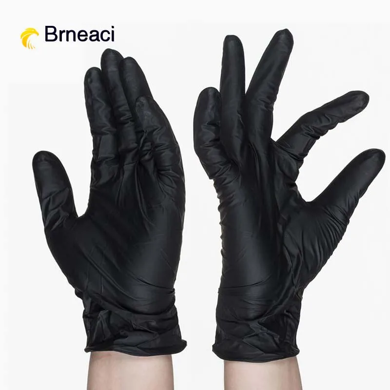Brneaci Anti static Latex Gloves Disposable Black Nitrile Gloves