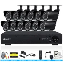 KKmoon 16CH AHD DVR комплект системы видеонаблюдения 720 P 960 H DVR рекордер с 12 шт. 1.0MP ИК водонепроницаемые уличные камеры домашняя система безопасности