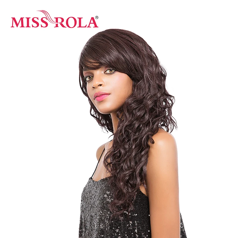 Мисс Рола длинные парики 5-19 дюймов Kanekalon высокой Температура волокно Для женщин синтетические парики волос 99J# фигурные парики 1 шт./упак