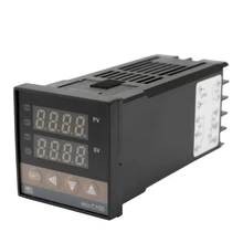 Программируемые термостаты двойной цифровой PID регулятор температуры Термостат REX-C100 термопары SSR-40DA полупроводниковое реле