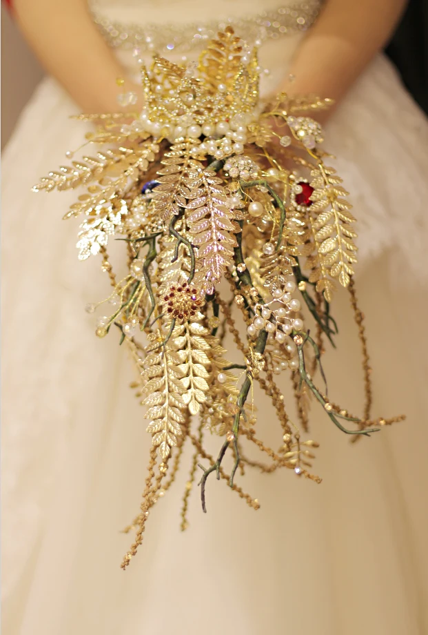 Женский Букет невесты с жемчужинами в готическом стиле|flower bouquet wedding|bouquet weddinghold