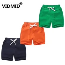 VIDMID/Новые летние хлопковые детские шорты для мальчиков и девочек, пляжные брюки однотонные Повседневные детские шорты одежда для малышей 7042 06
