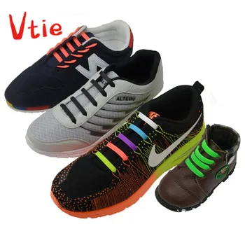 

12PC/Set No Tie Shoelaces Lazy Easy Tie Elastic Silicone Shoe Laces Canvas All Sneakers
