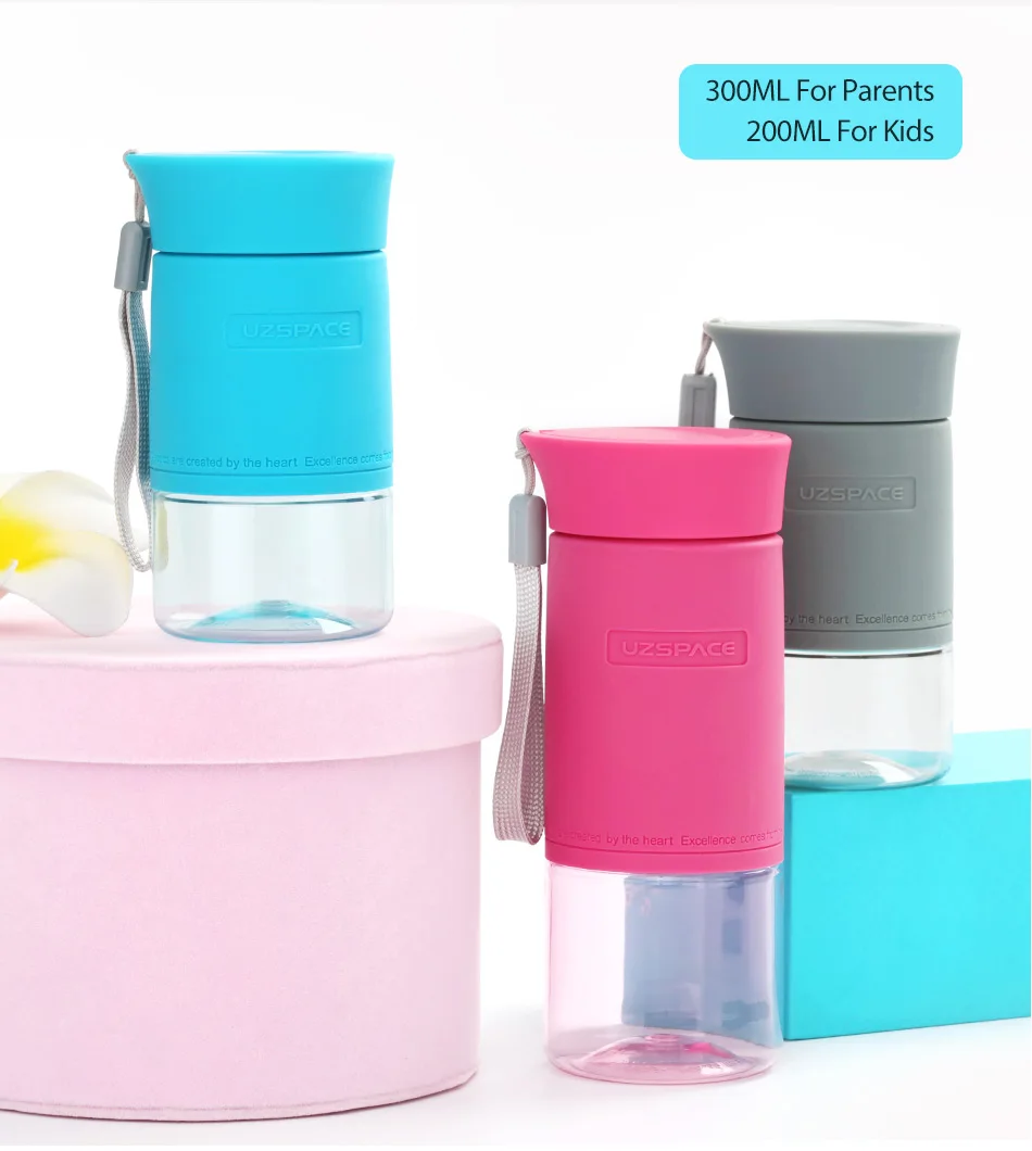 UZSPACE Water Bottles Tritan Material Fashion Portable Lovely Mini Ecofriendly Sports Travel Plastic Drink My Water Bottle 200ML03