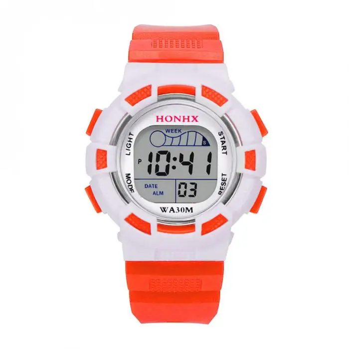 Детские часы детские спортивные электронные часы цифровой дисплей циферблат с ПУ ремешок наручные часы для подарки для мальчиков и