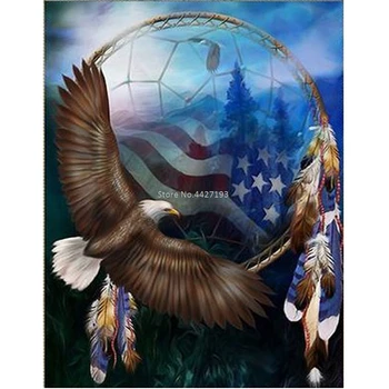 

5D DIY Diamond Painting Eagle Flag Cross Stitch Full Square Diamond Embroidery Full Diamond Mosaic Decoration