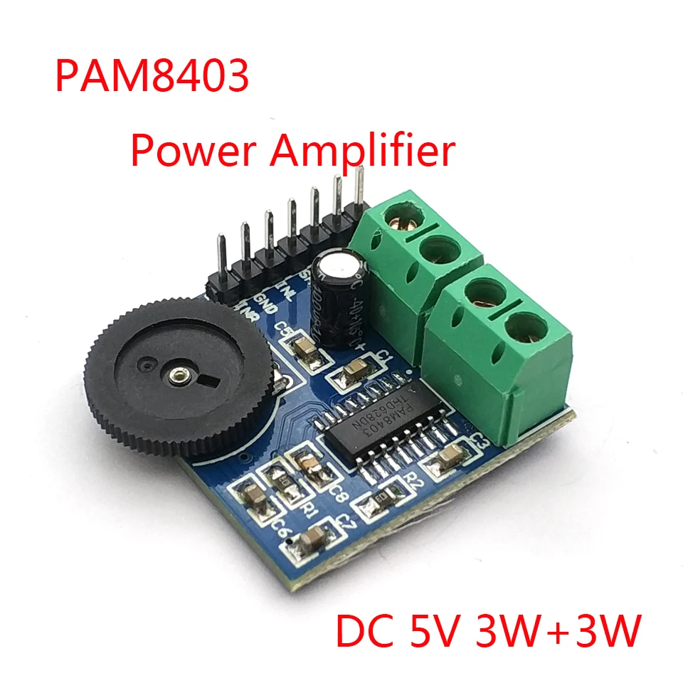 

Mini PAM8403 two-channel Double Track Power Amplifier Module Volume Adjustment