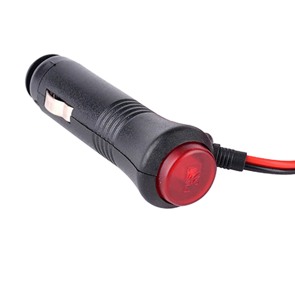 2 Pieces 1.5m 12V 24V Car Cigarette Lighter Power Supply Plug Cord Extension Cable Connector With Switch 10A Fuse