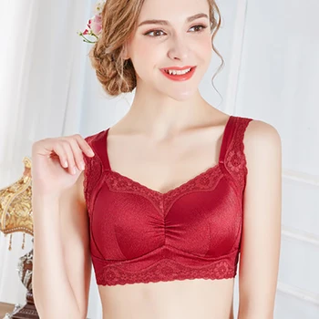 

Push Up Bras For Women Plus Size Lingerie Ultra-Thin Lace Bralette Shakeproof Sleeping Bra Large Cup Female Underwear #F