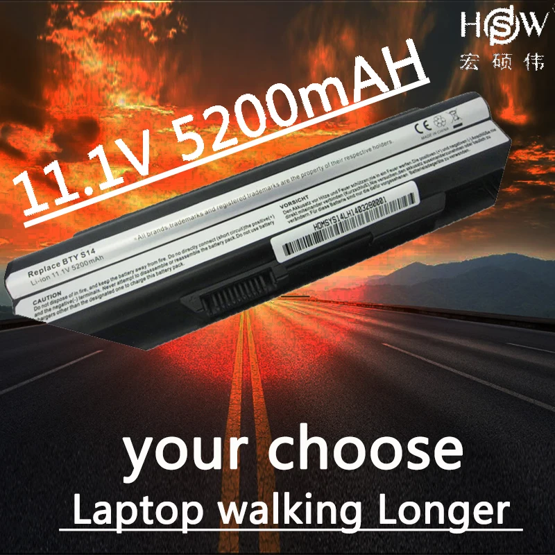 HSW 5200 мАч Сменный аккумулятор для ноутбука MSI GE620 GE620DX MS 1482MS 16G1 16G4 FR700 FX700