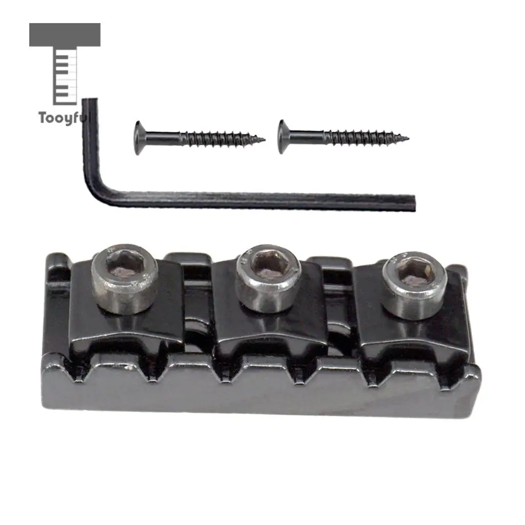 Tooyful Electric Guitar String Locking Nut with Allen Wrench Screws for Tremolo Bridge 43mm