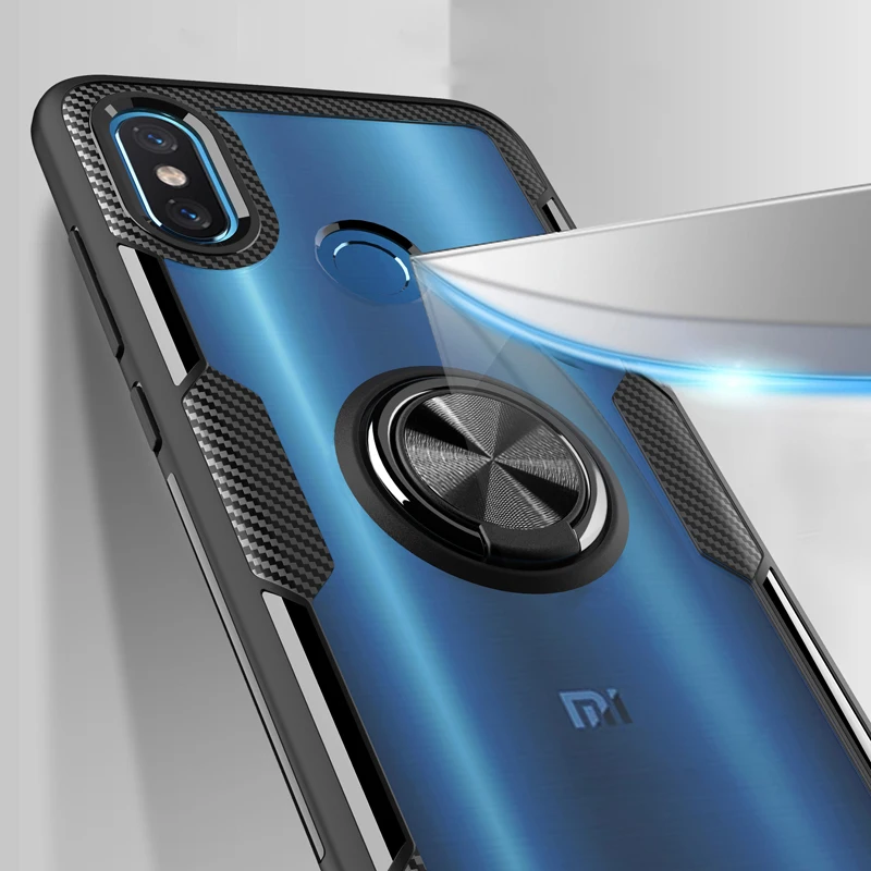 Для Xiaomi mi 8 чехол прозрачный PC+ углеродное волокно полное защитное кольцо магнетизм для Xioa mi 8 mi 8 Caque Funda Capa 6,21"