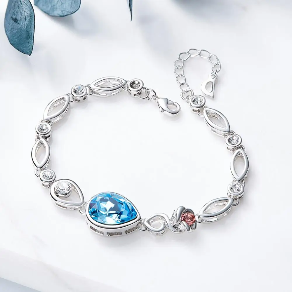 CDE Women Bracelets Embellished With Crystals Bangles Jewelry Women Flower Bracelets Fashion Jewelry Gift