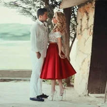 2 Stücke Spitze Short Abendkleid Backless Red White Lace Kurz Graduation Kleider Günstige Flügelärmeln Kurzes Partei-heimkehr-kleider