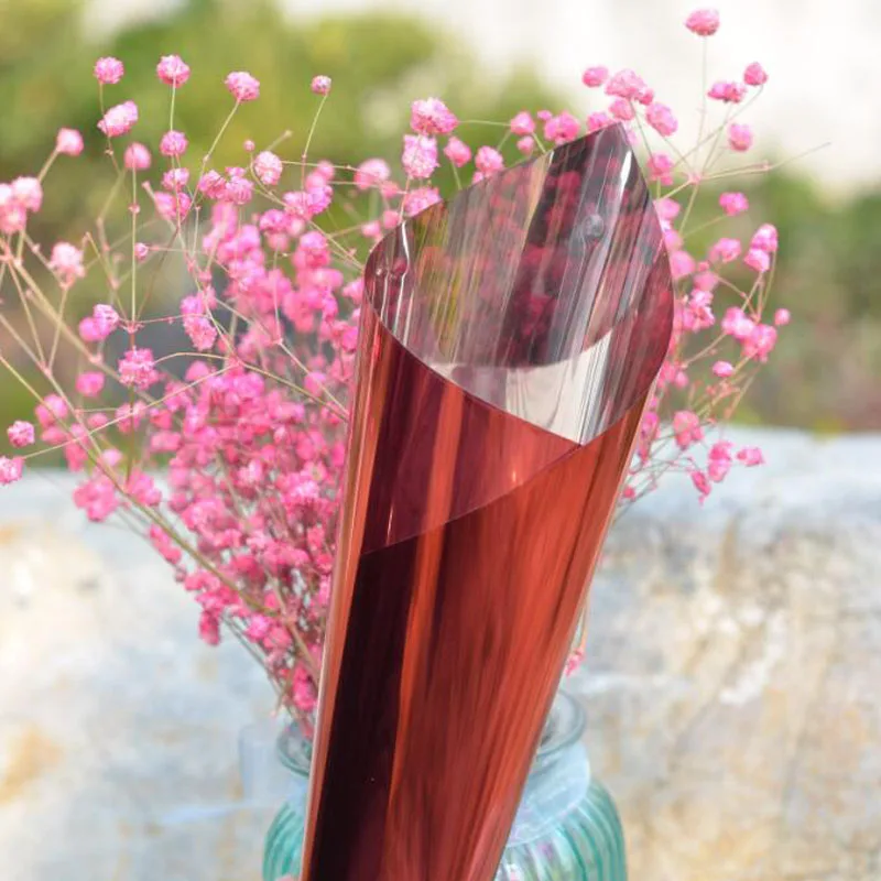 

Home Improvement Red Mirror Window Decoration Film Sun Control Window Tint Film 1.52x10m/ 5ftx33ft